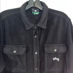 LRG Lifted Research Group Black Fleece Winter Snap Western Style LS logo shirt